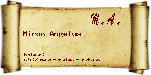Miron Angelus névjegykártya